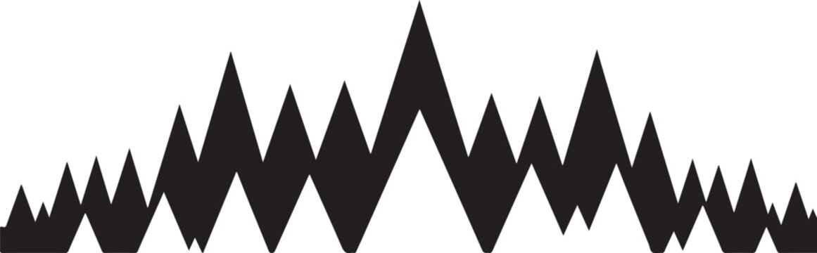 Black, geometric, abstract sound wave pattern, audio waveform vector, music equalizer