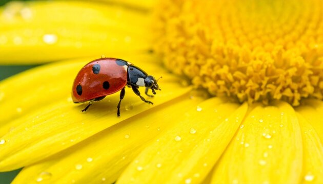 Ladybug on yellow flower