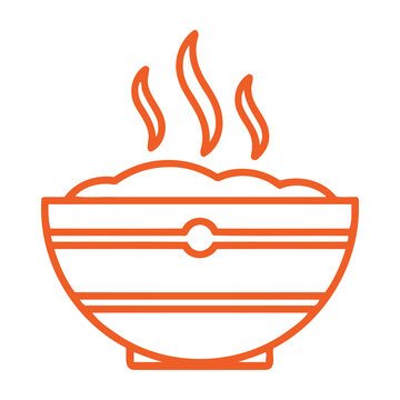Steaming hot bowl of food icon
