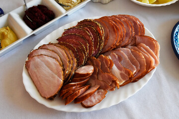 Fototapeta premium A plate of traditional Polish cold cuts