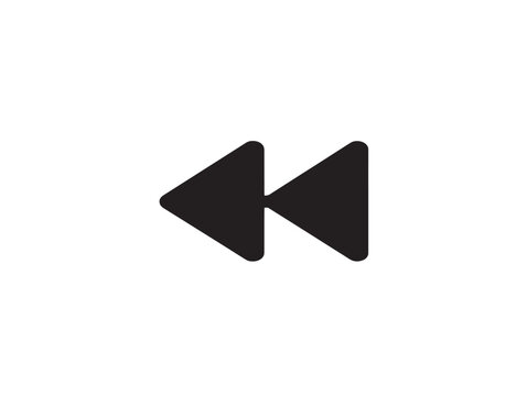 minimalist rewind icon flat design vector illustration