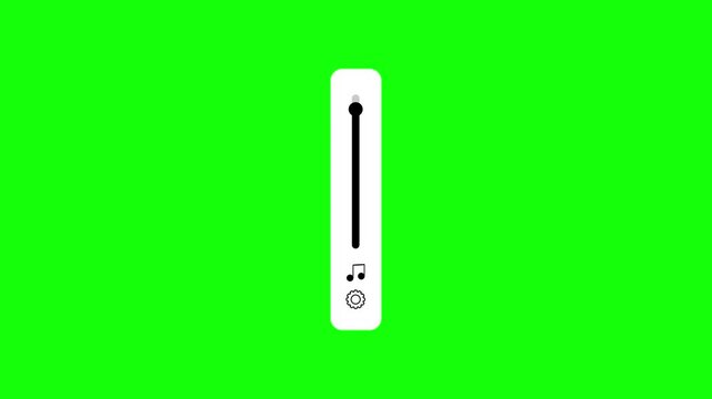 Slider Bar Volume vertical slider animation for audio level adjustment. 4k video