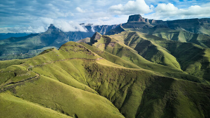 Scenic South African Escarpment With Rugged Ridge And Lookout Cliffs, Sweeping Vistas Under Dynamic Clouds, © Dima Anikin