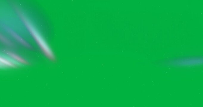 Animation of winter scenery with aurora borealis on black background