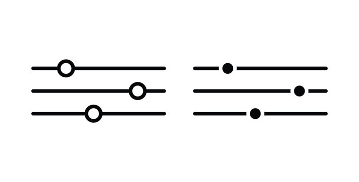 Filter Control icon in black and white color. Solid and linear icons
