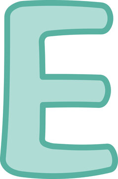 하늘색 알파벳 대문자 E 디자인 아이콘