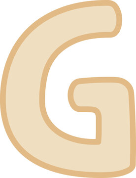 베이지색 알파벳 대문자 G 입체 일러스트