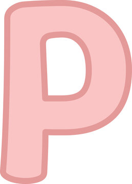 연핑크색 알파벳 대문자 P 아동용 아이콘