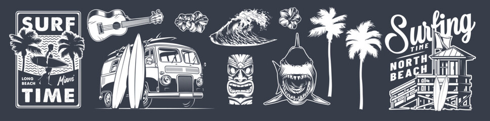 Surfing graphics and designs © DGIM studio