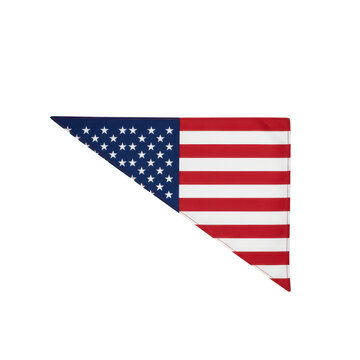 Triangular american flag pattern bandana isolated on a transparent background