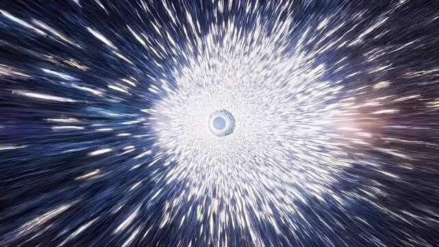 Abstract light speed tunnel in digital space vortex background