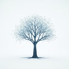Obraz premium Abstract Tree Network Connection Digital Data Visualization Technology Concept