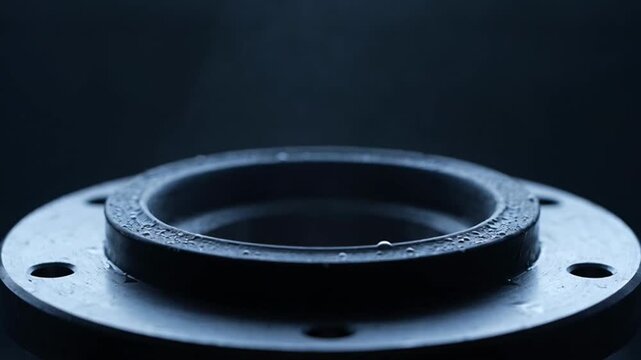 Industrial metal flange with gasket.