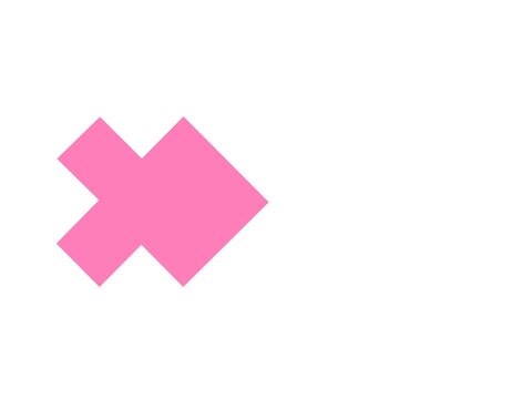 graphic design animation, pink icon resembling a picture of a fish