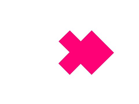 graphic design animation, pink icon resembling a picture of a fish