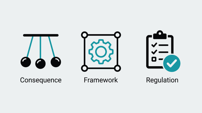 Icons of consequence framework and regulation Vector