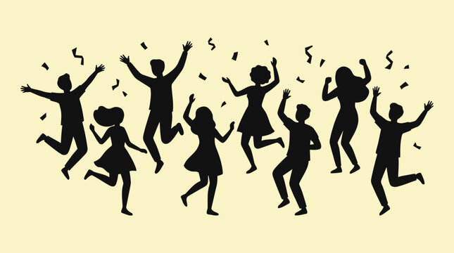 People jumping in celebration together.