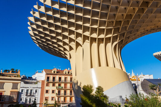 Setas de Sevilla (Mushrooms of Seville) or Las Setas, initially titled Metropol Parasol at La Encarnacion square in Seville, Spain