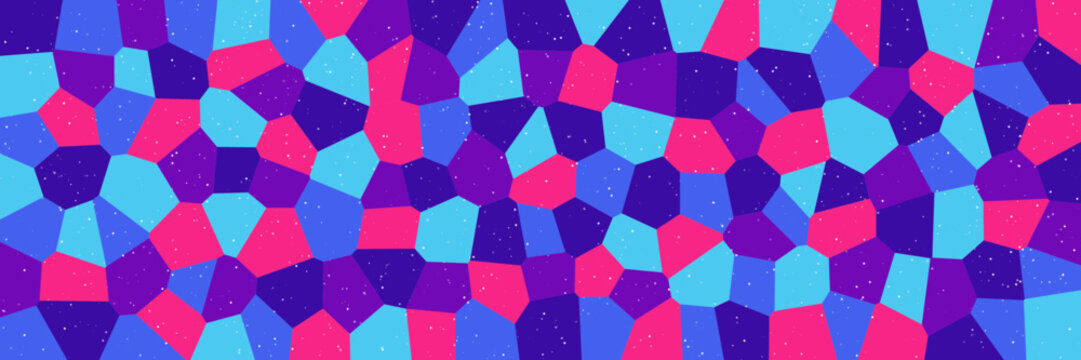Pink purple cyan Voronoi polygon abstract background