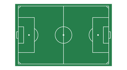 Football Field Illustration: A vibrant illustration showcasing the precise layout of a soccer field, ready for action, perfect for sports related materials. © Rehan