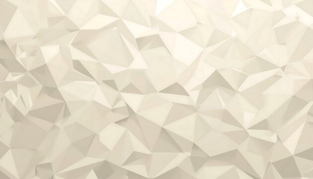 Light beige abstract low poly background featuring a crumpled paper effect with soft geometric facets.
