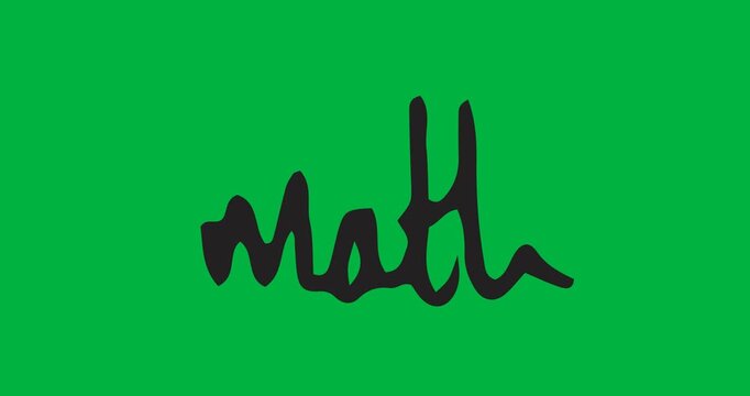 Digital animation of math text banner against white background