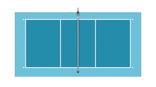 Volleyball Court: A pristine illustration of a volleyball court, showcasing its strategic layout with net and boundary lines, ready for action.