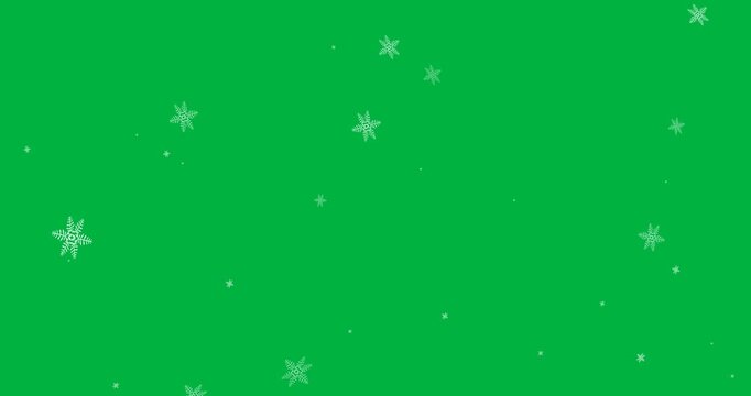 Digital animation of multiple snowflakes icons falling against black background