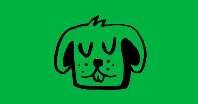 Digital animation of puppy dog face icon against white background