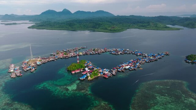 Togean Island Indonesia Beautiful Seascape Surrounding Kepulauan Kabalutan Village