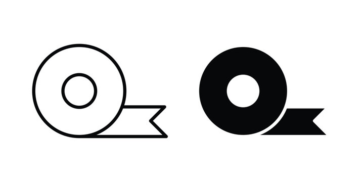 Adhesive tape icon vector logo. icons in solid, editable strokes.
