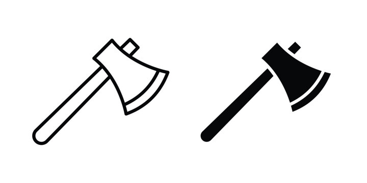 Axe icon vector logo. icons in solid, editable strokes.