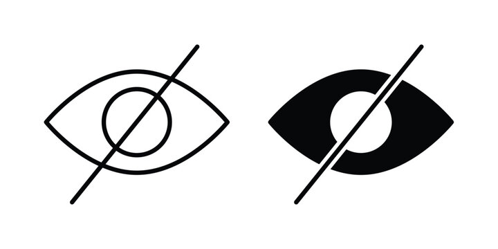 Blindness icon vector logo. icons in solid, editable strokes.