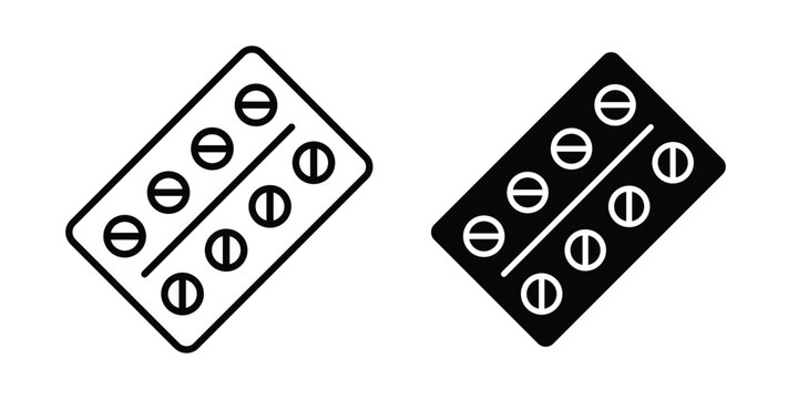 Blister drug vector logo. icons in solid, editable strokes.icon vector logo. icons in solid, editable strokes.