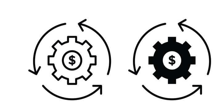 Business model icon vector logo. icons in solid, editable strokes.