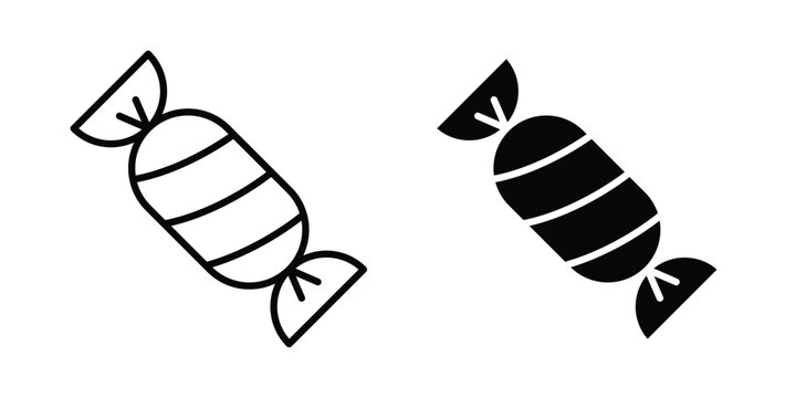 Candy icon vector logo. icons in solid, editable strokes.