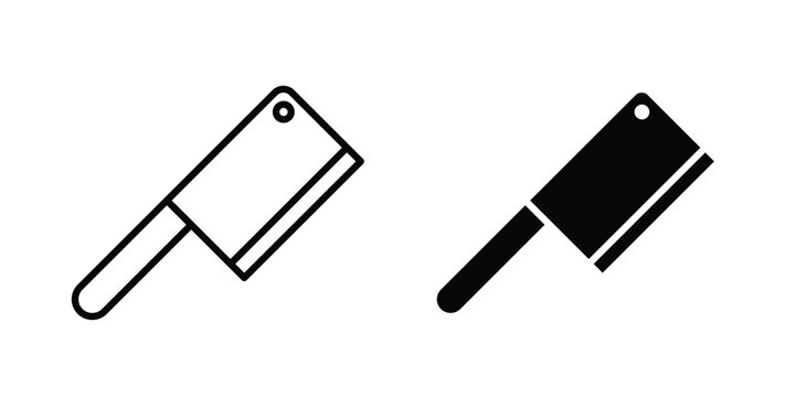 Chopper knife icon vector logo. icons in solid, editable strokes.