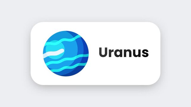 A blue swirling Uranus planet icon with cloud band patterns and an icy cool tone representing the ice giant on a white rounded badge