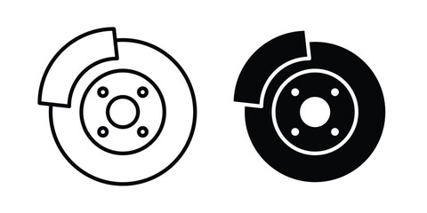 Disk brake icon vector logo. icons in solid, editable strokes. © Hestia