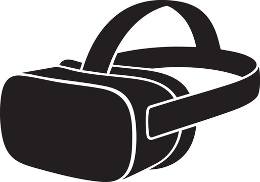 Virtual Reality Headset Silhouette in Three Quarter Vector View
