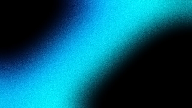 Digital presentation backdrop featuring cyan blue turquoise noisy curves and rich cinematic void effects