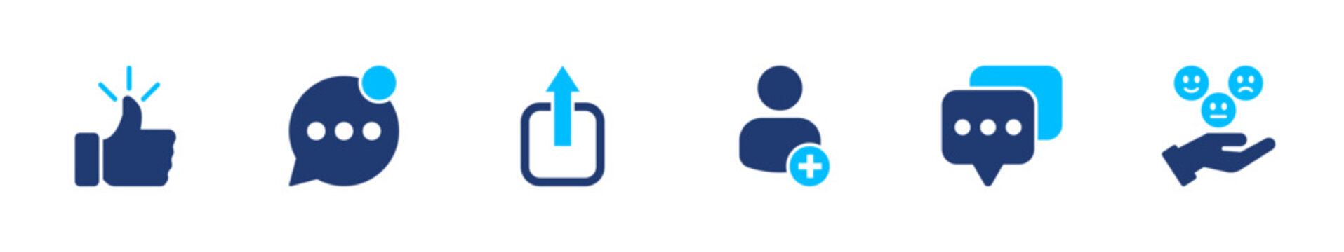 User interaction icons set, Solid icon elements