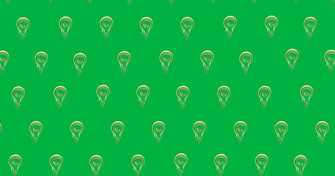 Digital animation of plant in multiple light bulb icons against black background