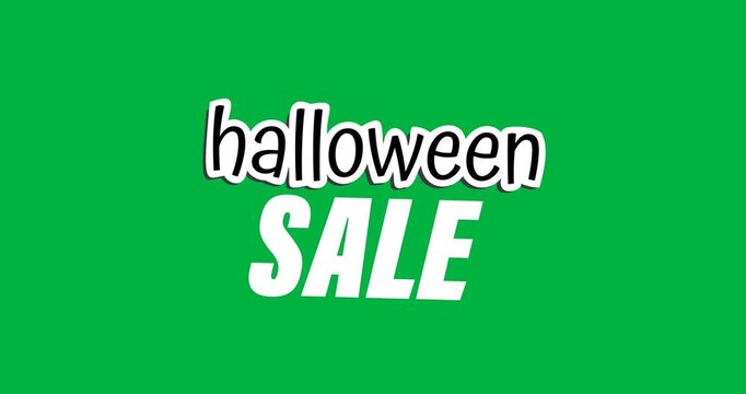Halloween sale illustration with scary text on a black background.