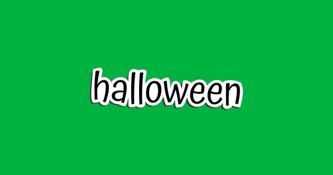 Halloween digital illustration holiday scary celebration text typography animation black background