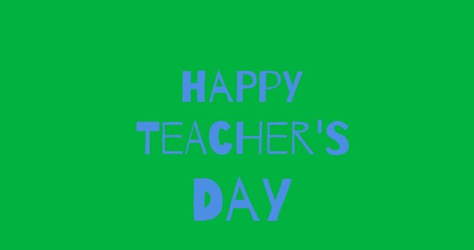 Digital illustration celebrates Teacher's Day with educational animation and typography.