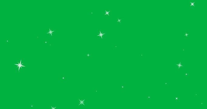 Digital animation of multiple star icons falling against black background