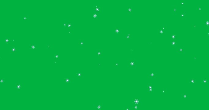 Digital animation of multiple snowflakes icons floating against black background