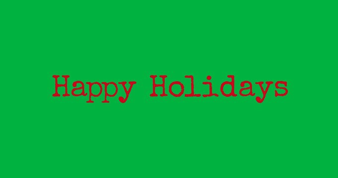 Digital animation of happy holidays text banner against black background