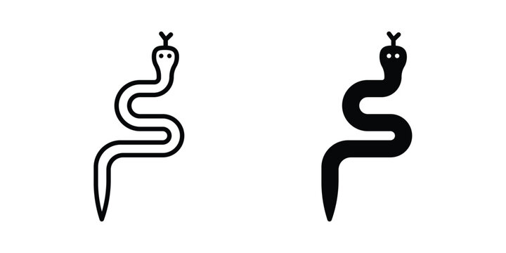 Snake icon vector logo. icons in solid, editable strokes.